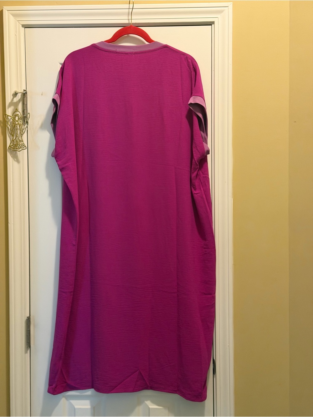 Midi dress T-Shirt dress Magenta Short Sleeve Graphic Tunic - Picture 8 of 9
